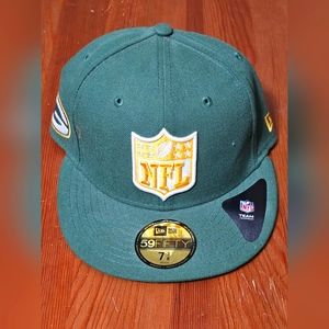 Green Bay Packers New Era 7 3/8 Fitted Hat, New w/ Stickers